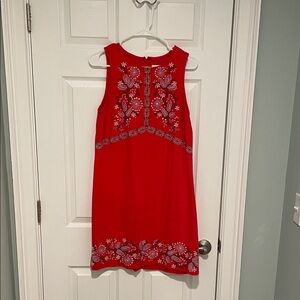 Anthropologie Embroidered Floral Mini Dress